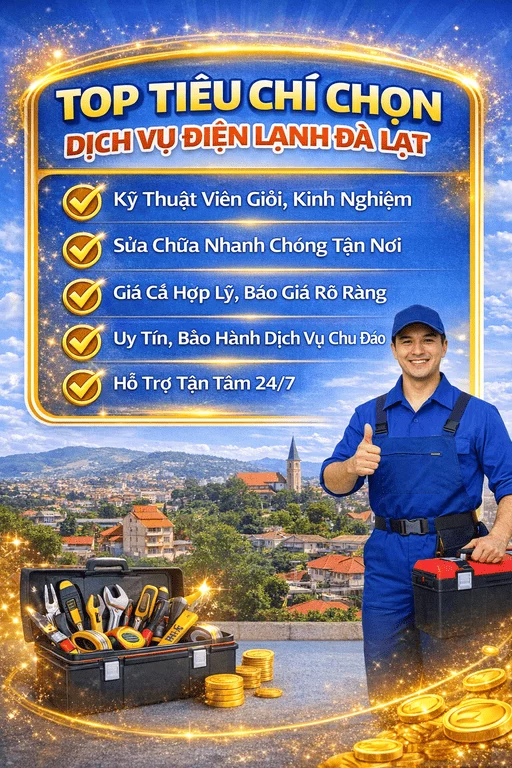 Top tiêu chí chọn dịch vụ điện lạnh Đà Lạt đáng tin hơn chỉ nhìn giá